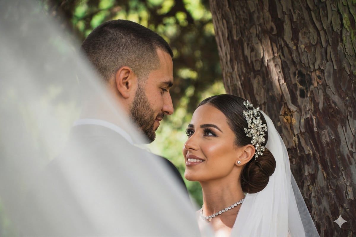 Photographie de mariage en noir et blanc, extraite de nos archives.