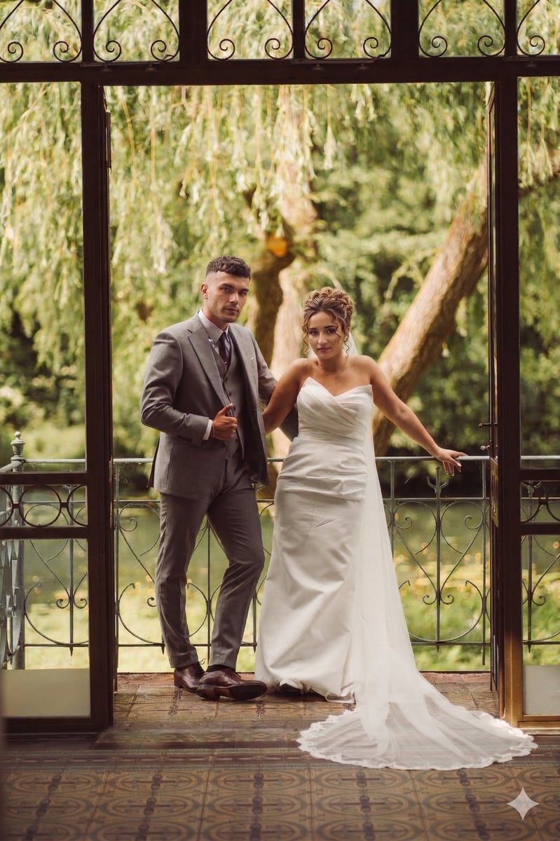 Photographie de mariage en noir et blanc, extraite de nos archives.